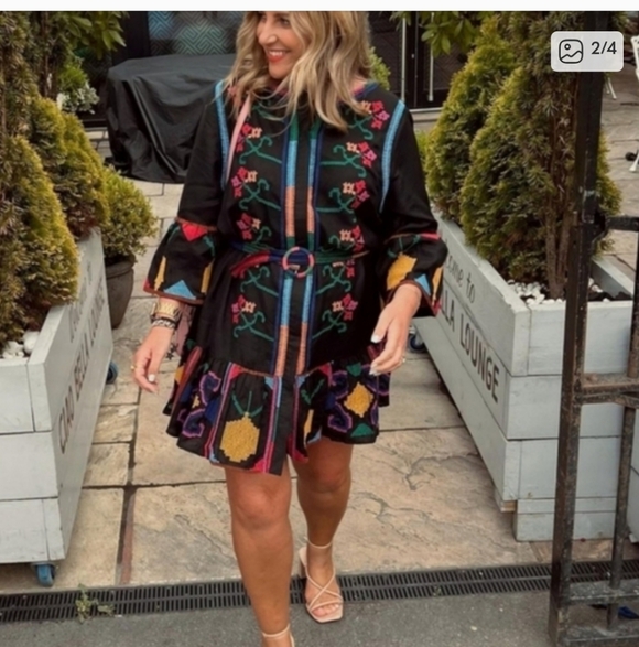 Farm Rio Cross Stitch Minidress - Picture 2 of 3